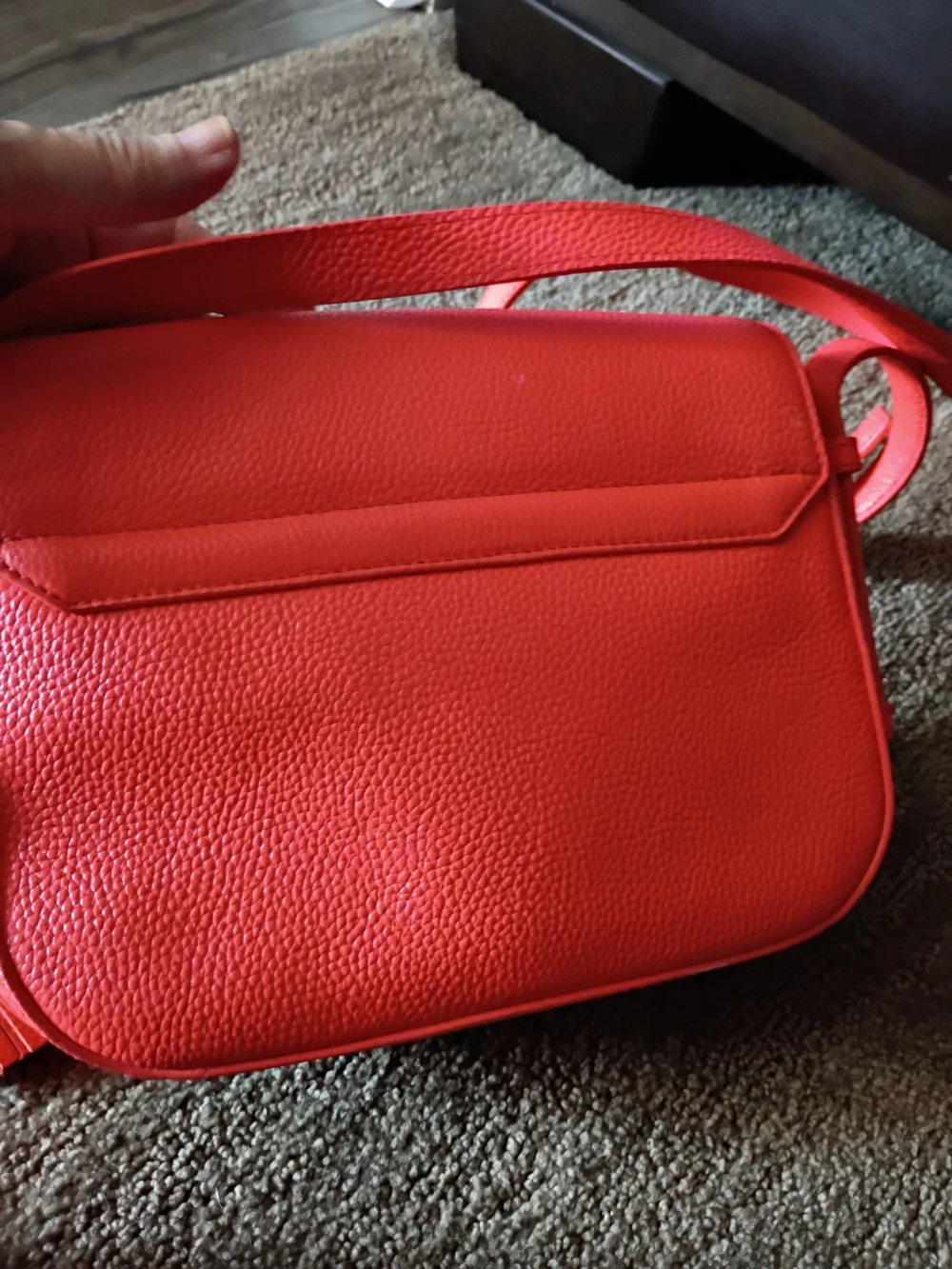 kate spade coral pebbled leather crossbody with tassel